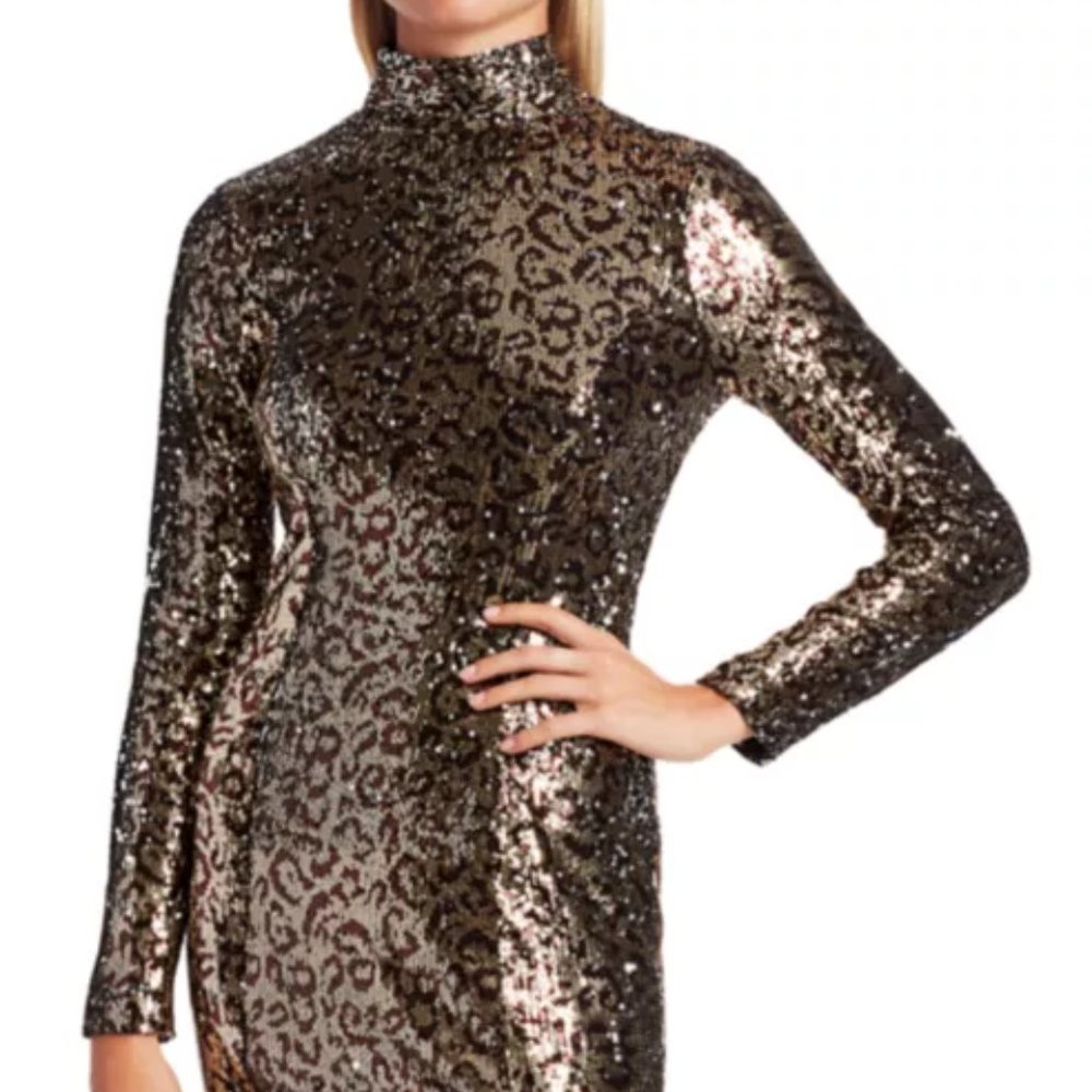 SAUCY long-sleeve mini styled in allover sequins!
